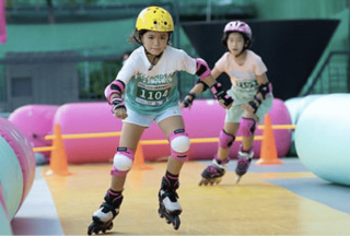 rollerblading in summer holiday for children